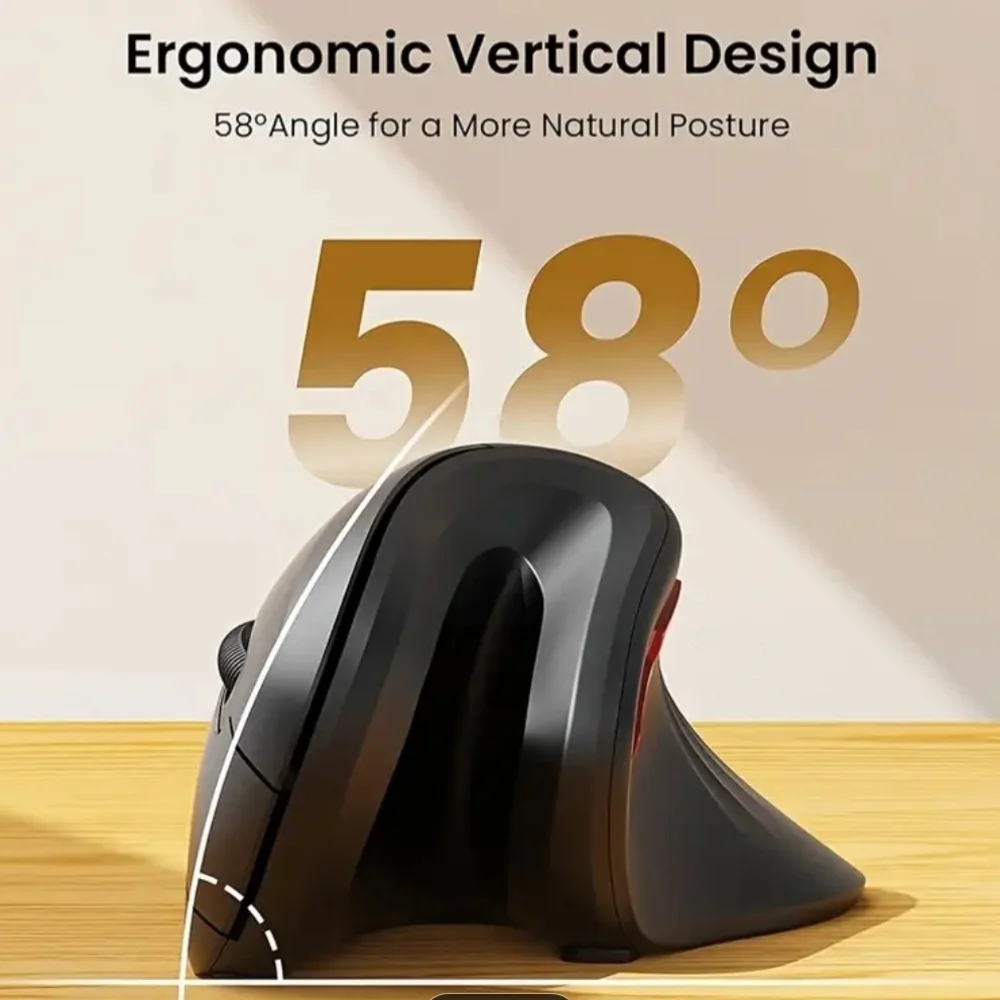 Black Ergonomic Wireless Mouse